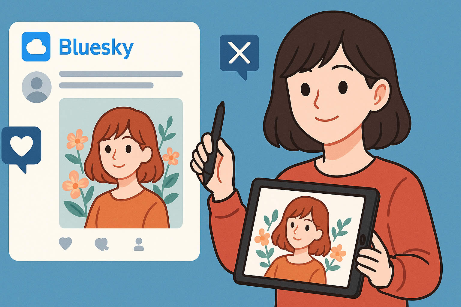 【クリエイター必見】Blueskyでイラスト投稿！Xとの違いからフォロワーを増やすコツまで