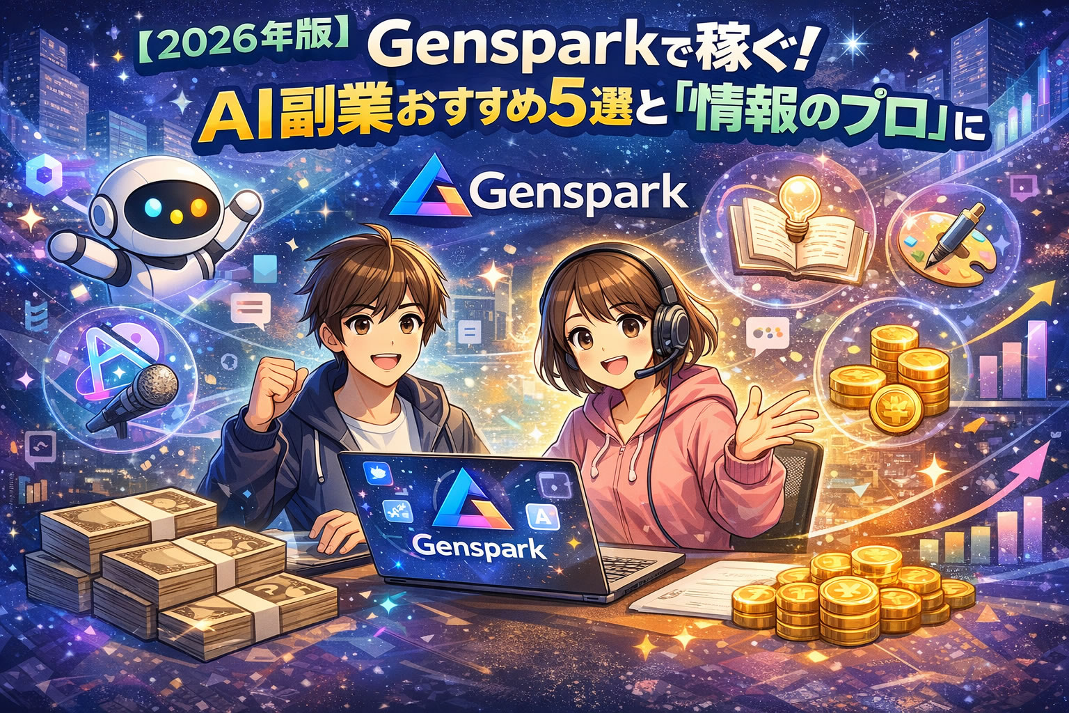 【2026年版】Gensparkで稼ぐ！AI副業おすすめ5選と「情報のプロ」になる方法